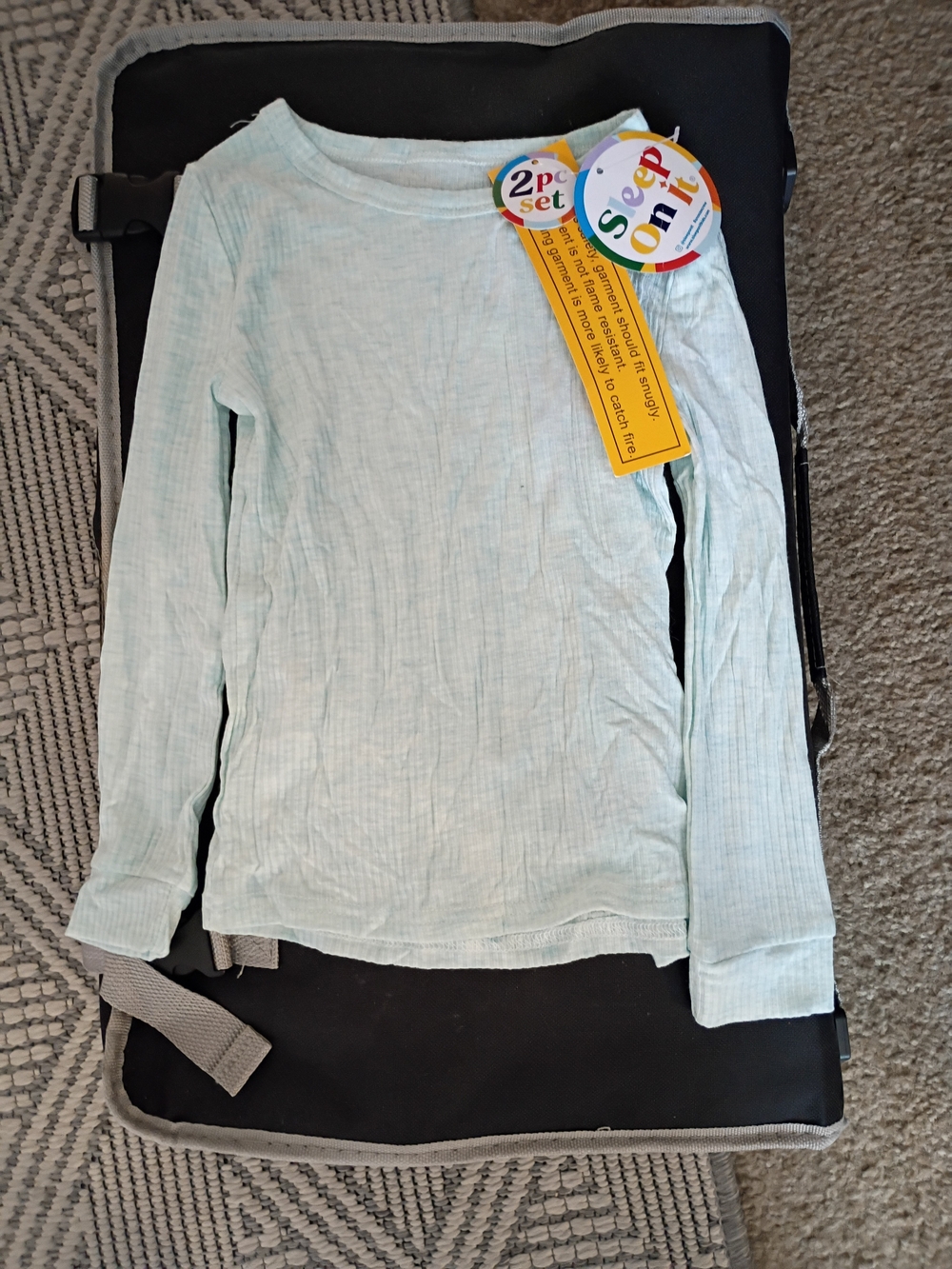 Sleep On It Light Mint Ribbed Long Sleeve Top 4T